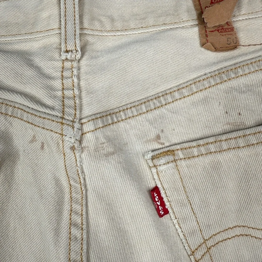 Levis 501 Original Fit Jeans Mens 34x34 Tan Beige Straight Leg Button Fly